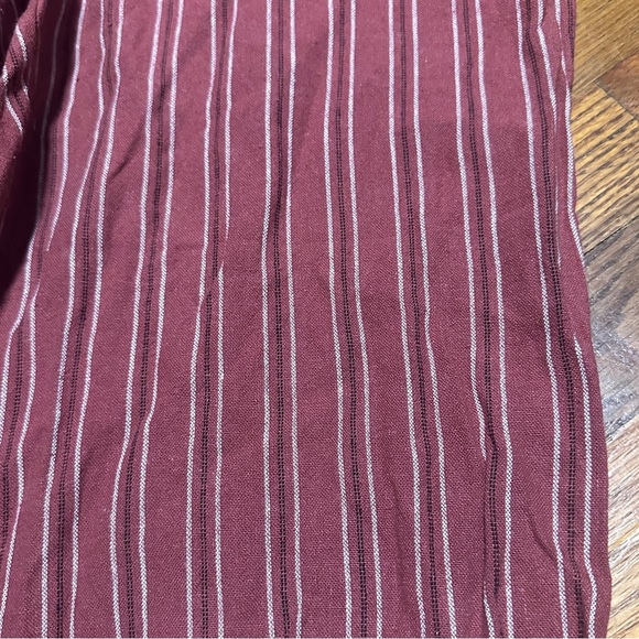 Maurices Rust White Striped Linen Rayon Elastic Waist Pants Size Large Nautical - Picture 9 of 16